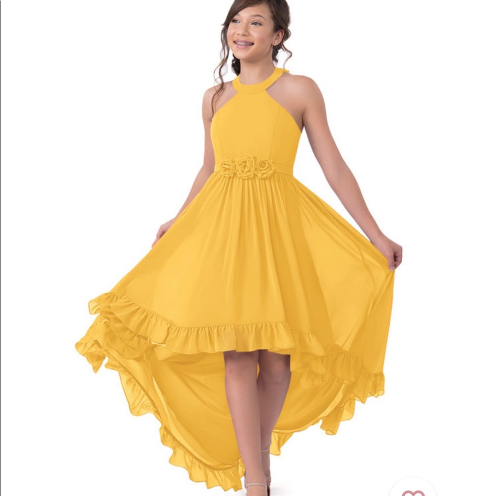 Azazie Hermione Junior bridesmaid dress marigold
